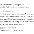 Five Star Review on Google From a Returning Customer - Book Your Holiday Rental in Hurghada on www.apartmentsinhurghada.com