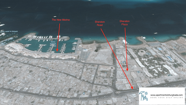 Book Your Holiday Rental by The New Marina in Hurghada Online - Sheraton Plaza - www.apartmentsinhurghada.com