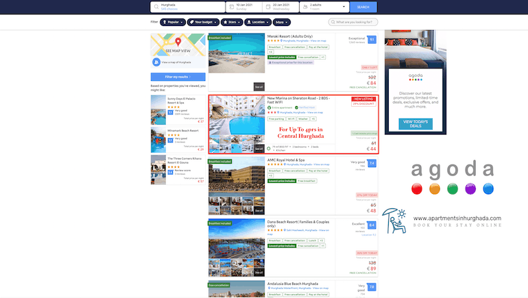 Holiday Rentals in Hurghada With Big Discounts on Agoda - Sheraton Plaza 414 - Sheraton Plaza 415 - www.apartmentsinhurghada.com -