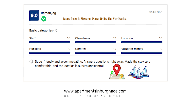 Nothing is Missing in Our Holiday Rentals in Hurghada - Great Reviews - Sheraton Plaza 414 - www.apartmentsinhurghada.com -