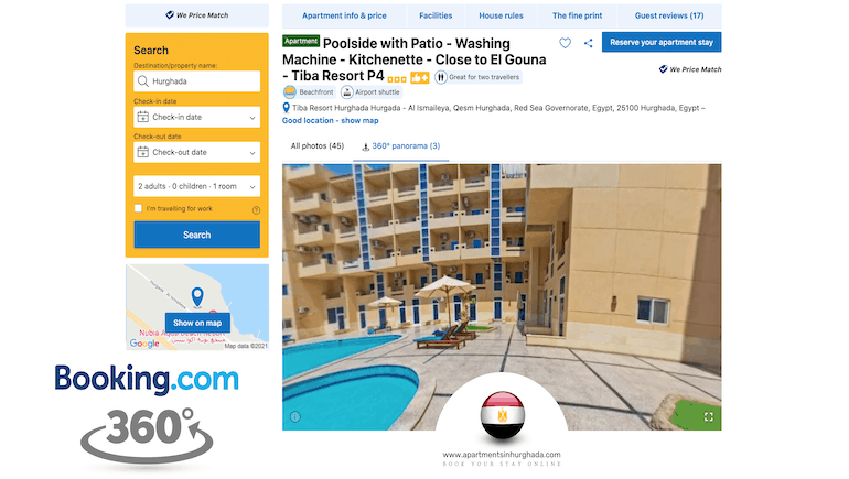 360° Panoramas On Booking.com - Official Booking.com Preferred PLUS Partner - Holiday Rentals in Hurghada - Book Online - ww.apartmentsinhurghada.com - 