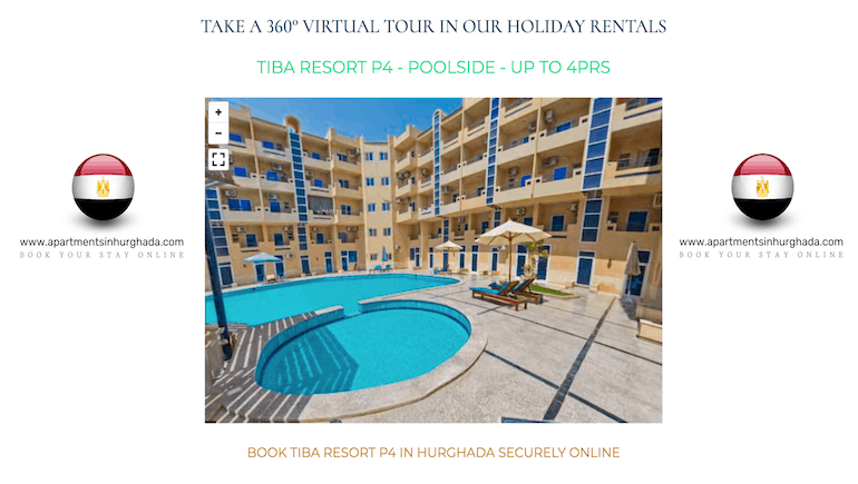 Take A 360 Virtual Tour @ Tiba Resort in Hurghada - Book Your Short-Term Rental Online - www.apartmentsinhurghada.com -