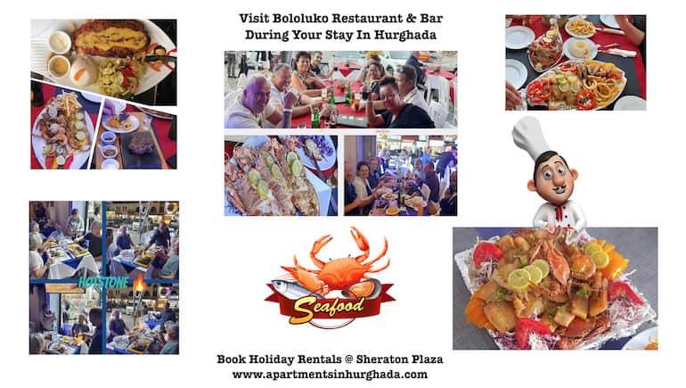Lots Of Restaurants Nearby Our Holiday Rentals In Hurghada @ Sheraton Plaza - Book Online - www.apartmentsinhurghada.com -